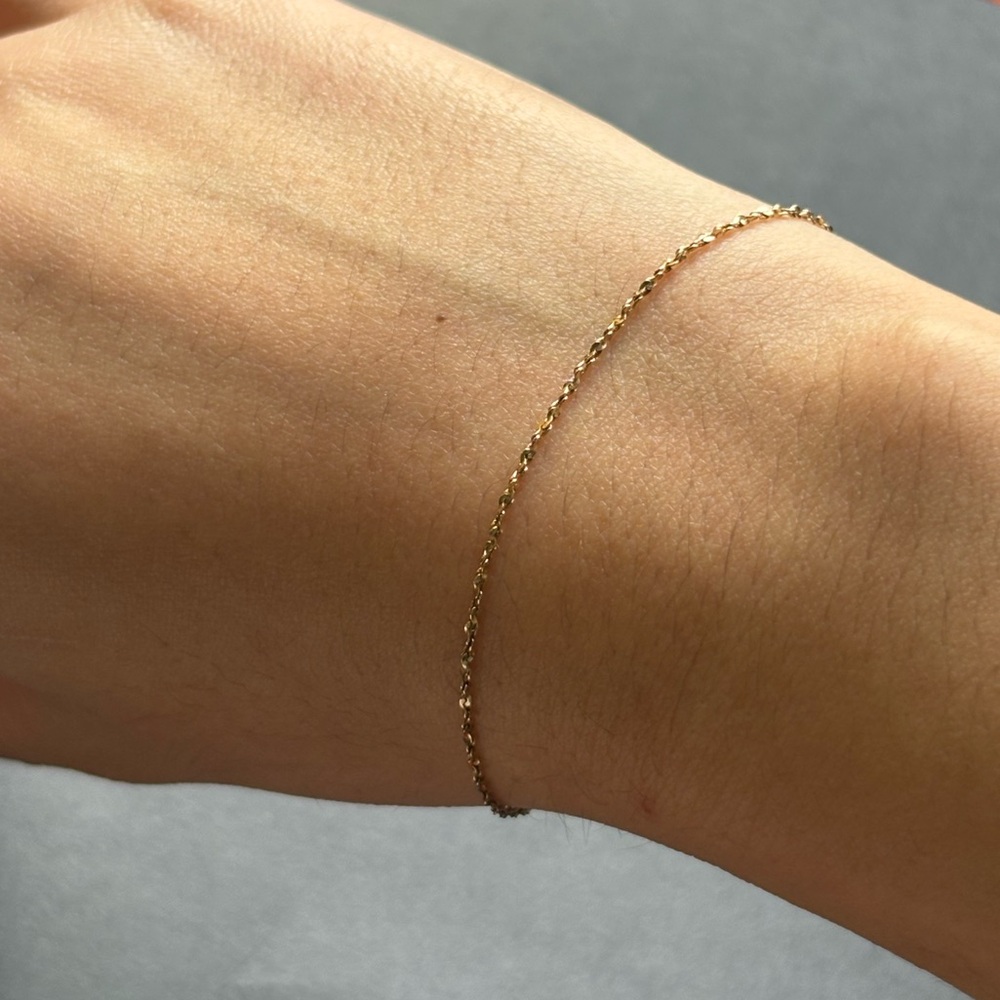 Dainty Solid 10k Gold Chain Bracelet